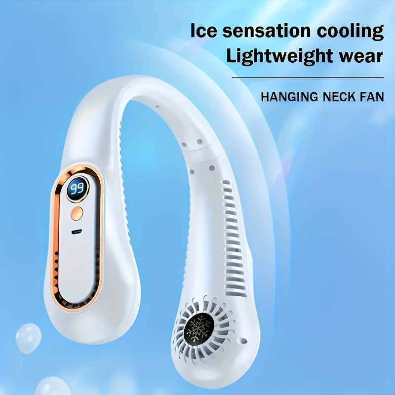 Portable USB Neck Fan – Super Ice Cooling, Adjustable Personal Fan for Summer TARHUS