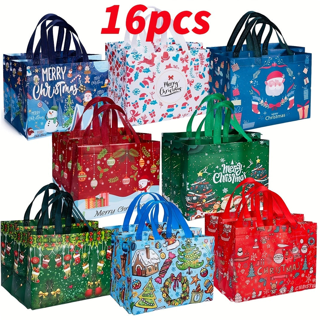 Large Reusable Christmas Gift Bags with Handles – Festive Non-Woven Holiday Totes TARHUS