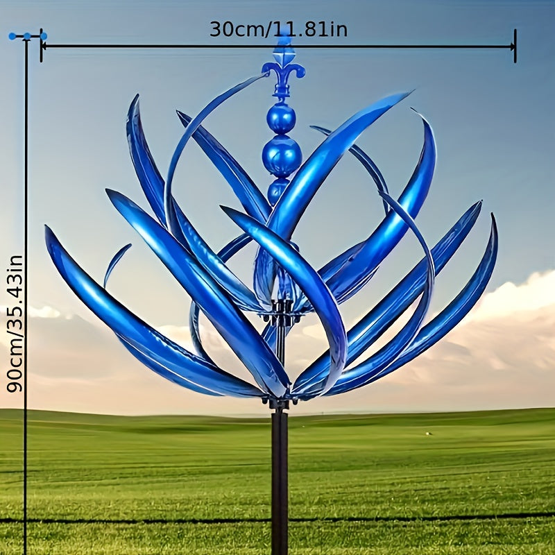 Metal Wind Spinner for Garden – Large Rotating Outdoor Yard Ornament, Battery-Free Kinetic Flower Decoration TARHUS