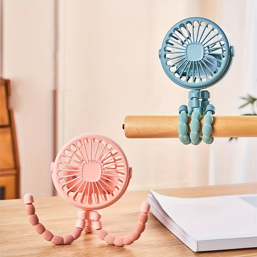 Portable USB Rechargeable Octopus Fan – Flexible Handheld Electric Mini Fan for Travel & Desk TARHUS