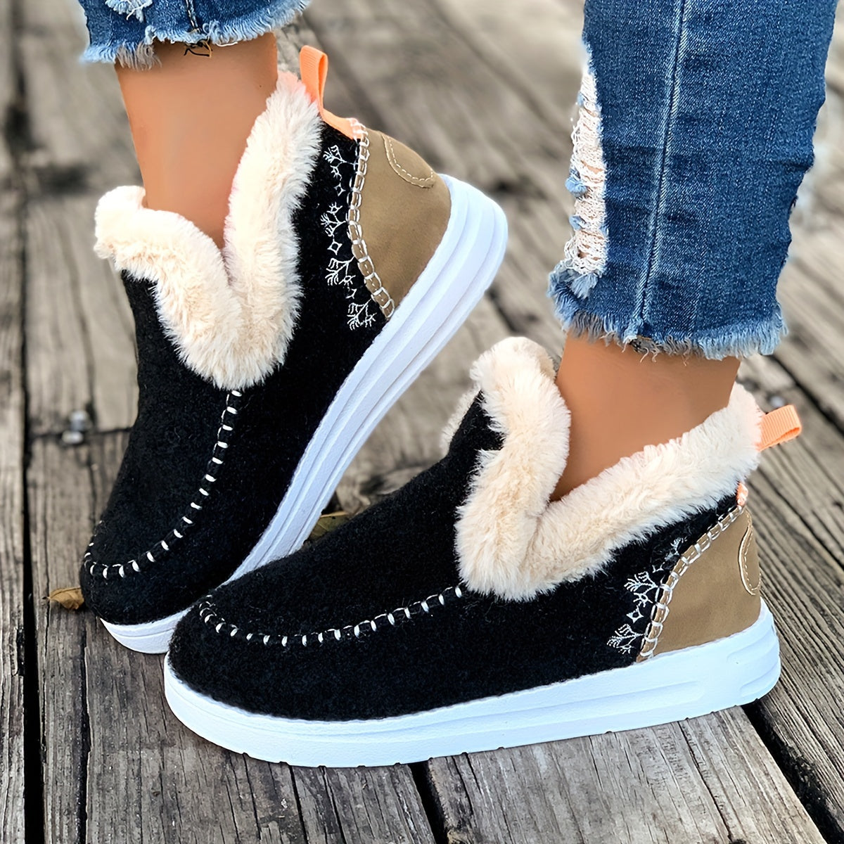 Women’s Fleece-Lined Winter Slippers – Soft Shoes