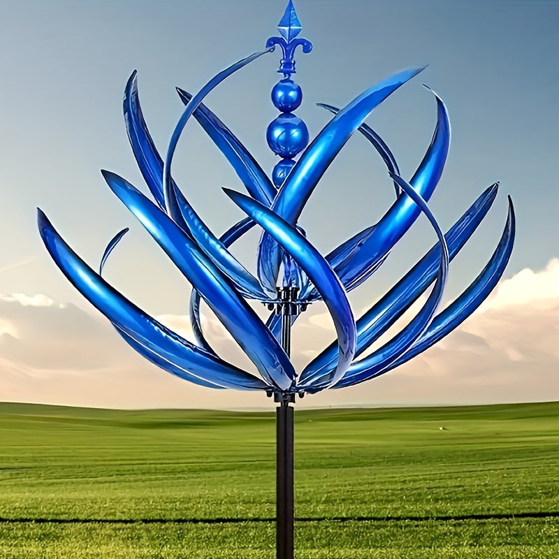 1pc Metal Wind Spinner - Rotating Garden & Yard Decor, No Battery Needed, Outdoor Ornament, Large Wind Spinners, Flower, Garden Decor TARHUS