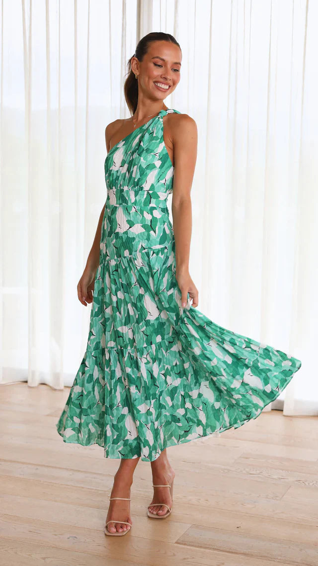 Eliza - One-Shoulder Midi Dress - TARHUS