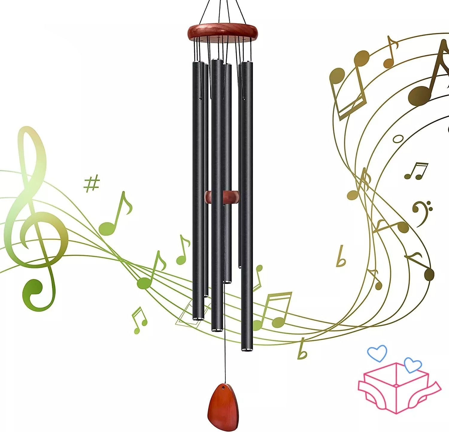 Deep Tone Wind Chimes for Garden or Patio – Large Tuned Metal Wind Bells with Soothing Resonant Sound - TARHUS