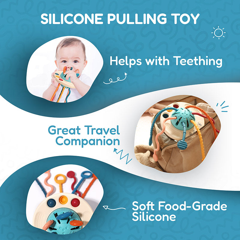 Montessori | Silicone Pulling Toy – Sensory Development & Teething Relief TARHUS