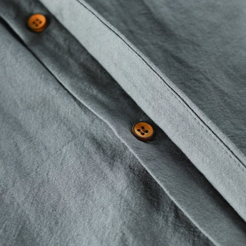 Men’s Katana Shirt | Japanese-Inspired Linen Blend – Modern Stand Collar TARHUS  Men's Apparel
