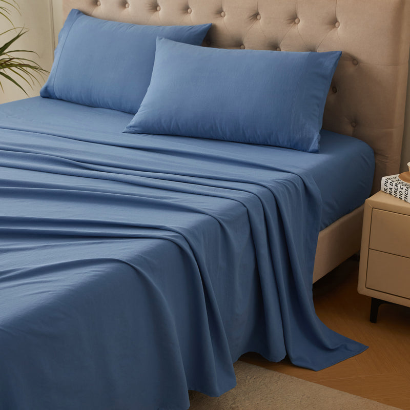 4-Piece Ultra-Soft Organic Softwash Cotton Bed Sheet Set TARHUS  Sheet Set