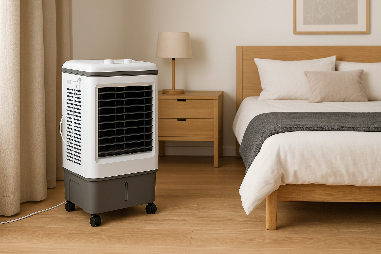 AeroCool | Industrial 4-in-1 Evaporative Cooler – 9740 CFM Air Fan with 12-Gallon Tank & Easy-Roll Wheels | High Volume Cooling | For Garages & Workshops