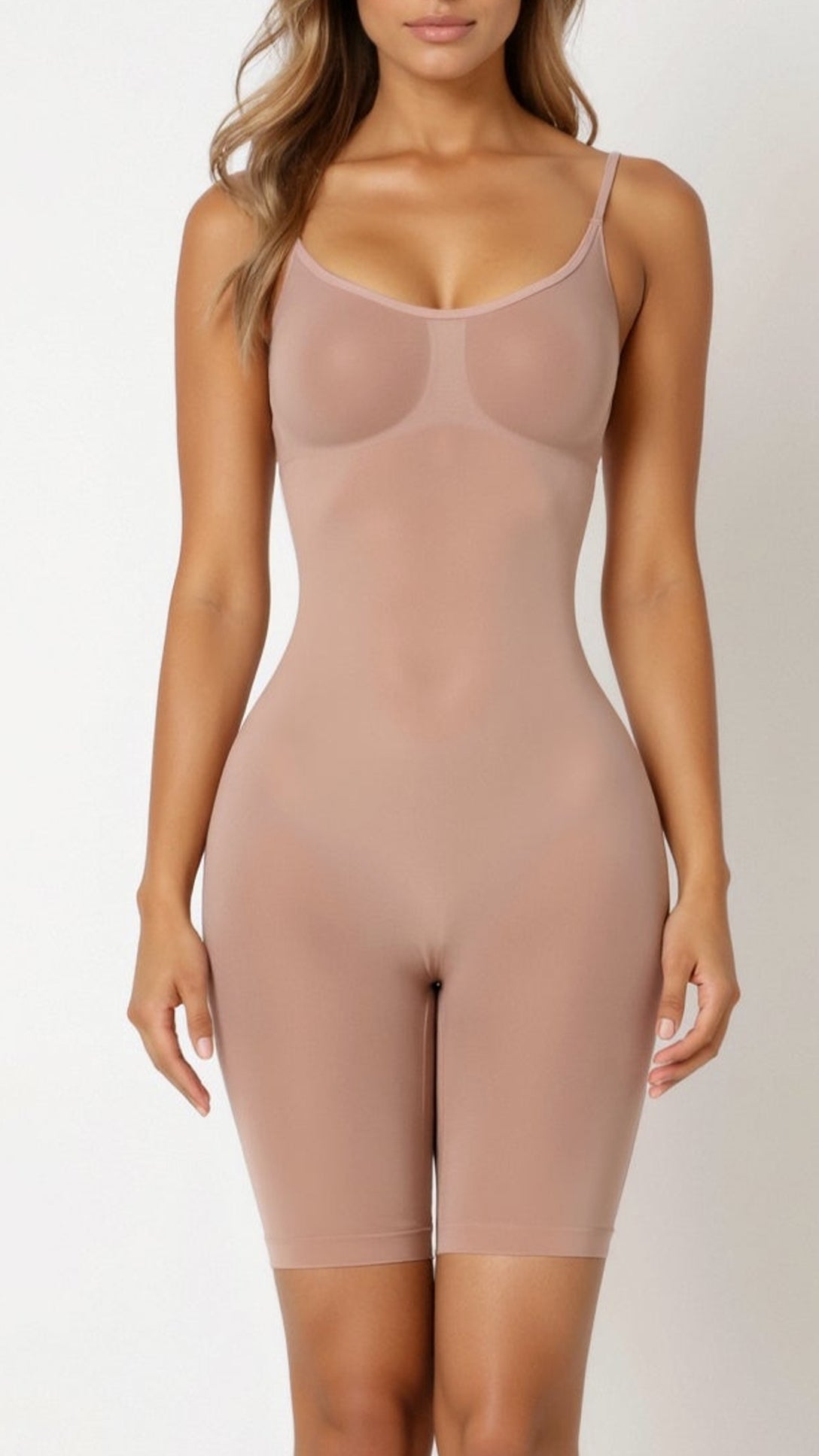 Women's Sleeveless Scoop Neck Mid-Thigh Sculpting Bodysuit TARHUS  Bodysuits