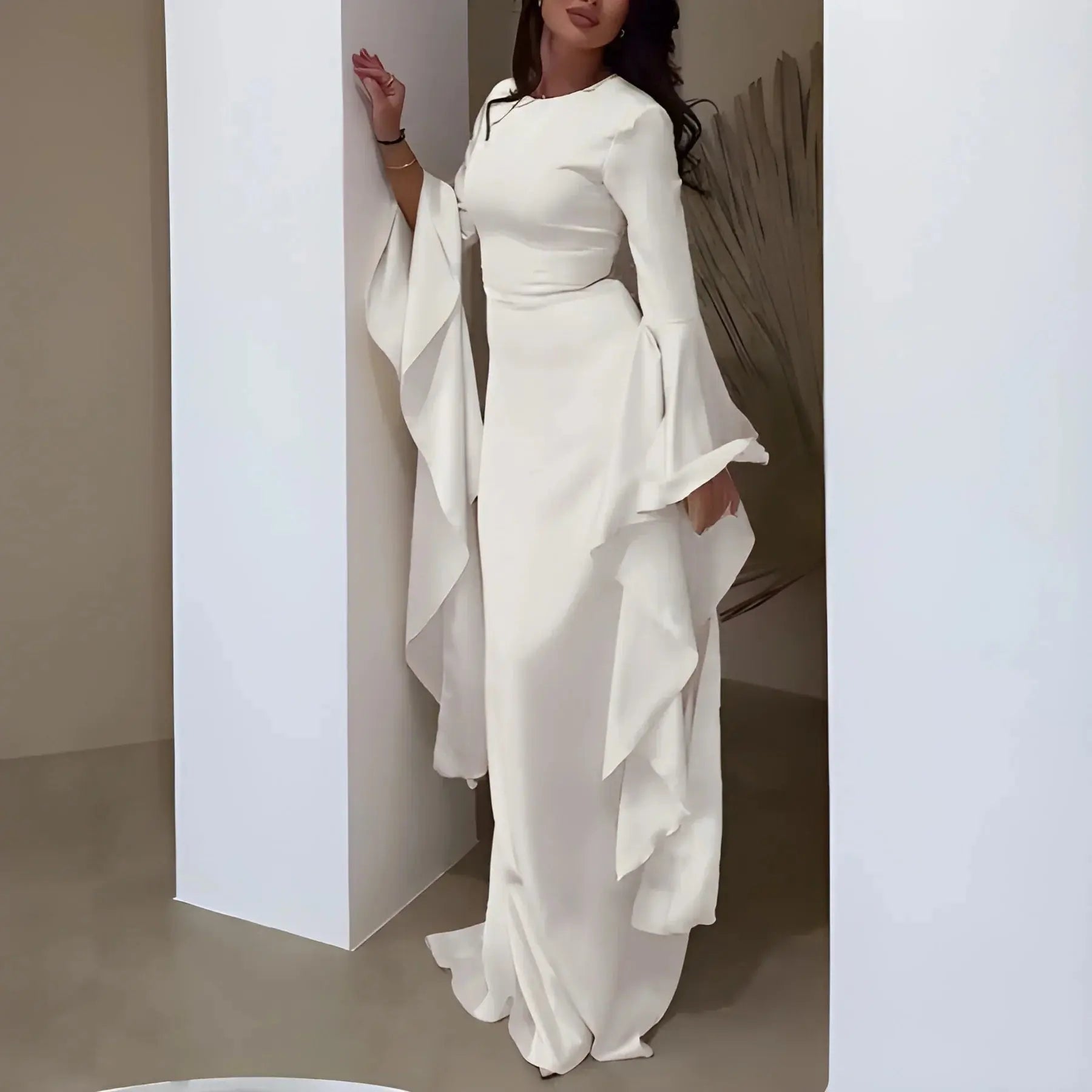 Long Sleeve Draped Maxi Dress for Women TARHUS  AS - Womens - Dresses