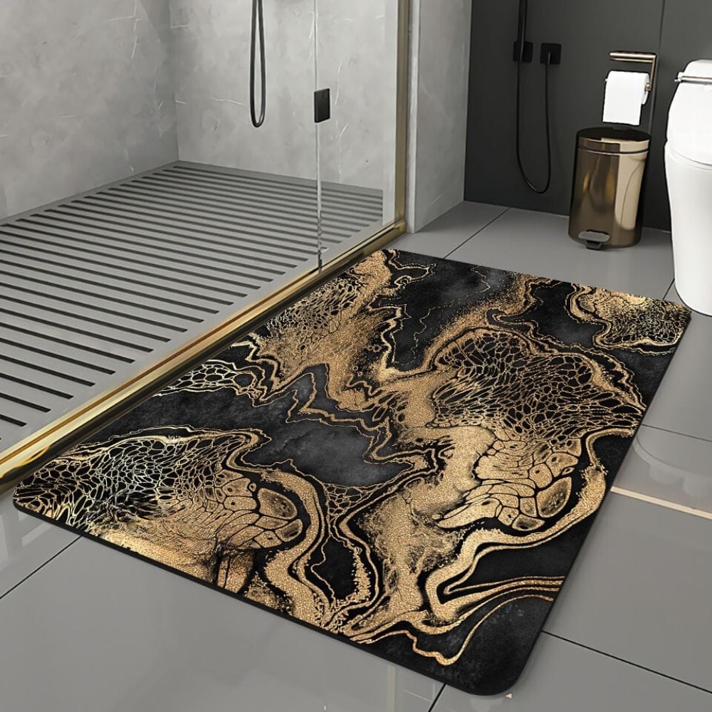 Eleganza • Black & Gold Luxury Bath Mat