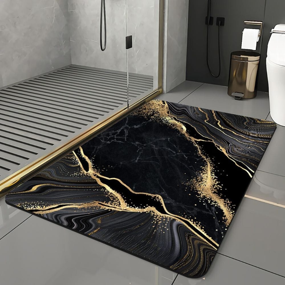 Eleganza • Black & Gold Luxury Bath Mat