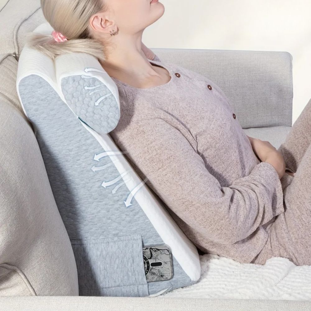 Memory Foam Wedge Pillow – Ergonomic Bed Wedge for Sleeping, Back & Leg Support - TARHUS
