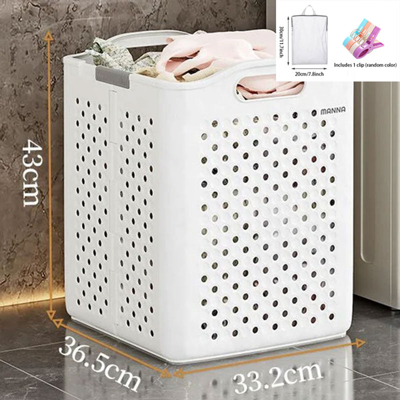 Large Capacity Collapsible Laundry Basket: Breathable Design & Built-In Wheels - TARHUS