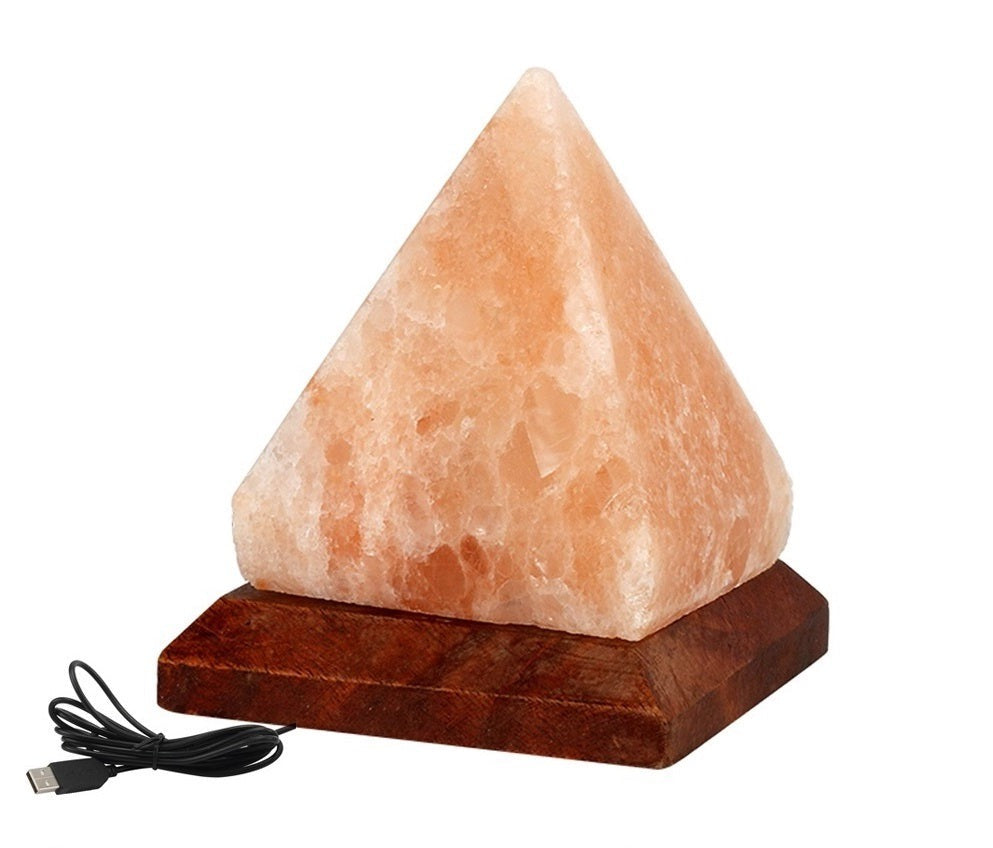 Himalayan Salt Crystal Pyramid Lamp – LED Night Light