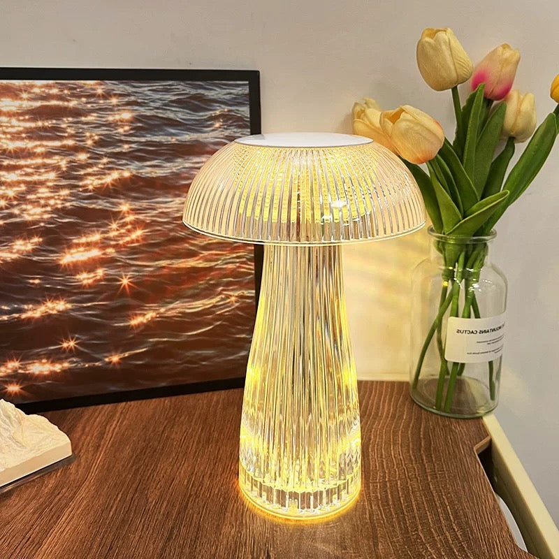 Crystal Mushroom Lamp – Elegant LED Night Light for Bedroom & Home Decor